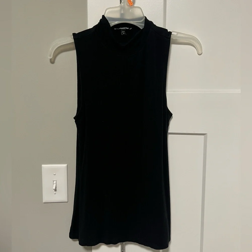 Express Black High-Neck Tank Top - Picture 1 of 3